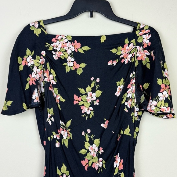 Reformation Lassie Daphne Midi Floral Open Back Maxi Dress Black Size 2 - Picture 10 of 12